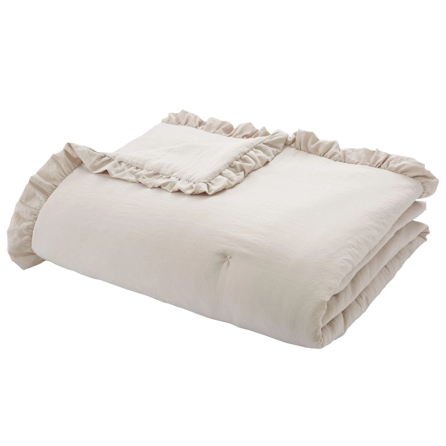Bianca Soft Washed Frill 220cm X 230cm Natural Bedspread 4 Bianca Soft Washed Frill 220cm X 230cm Natural Bedspread - Image 2