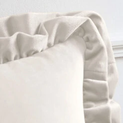 Catherine Lansfield Matt Velvet Cream Double Frill Cushion -Housing Units Store 9b783a10947c9c6d69d6c636d941011a
