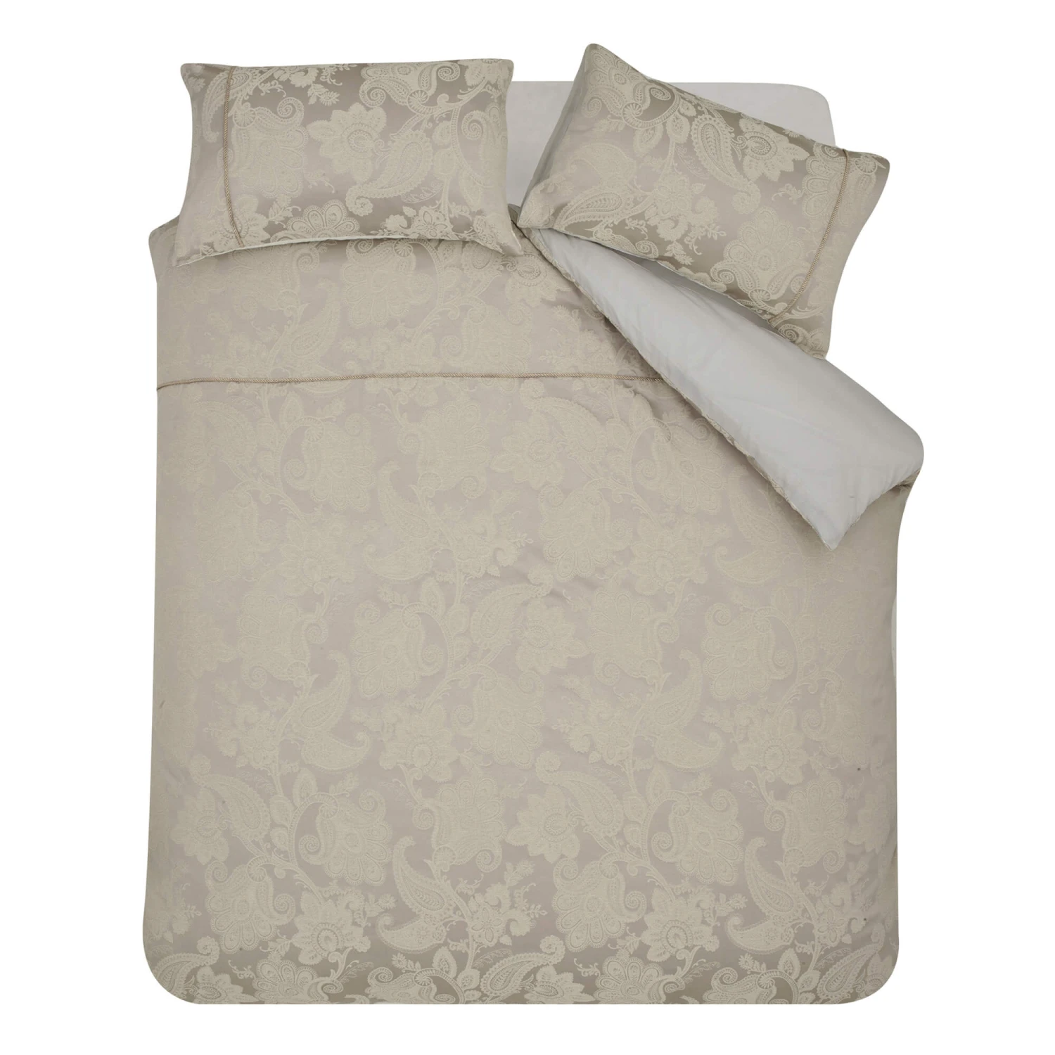 Catherine Lansfield Opulent Jacquard Champagne Superking Duvet Set 4 Catherine Lansfield Opulent Jacquard Champagne Superking Duvet Set - Image 2
