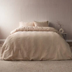 Belledorm Waffle Stripe Latte Double Duvet Set