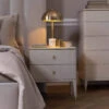 Davina Stone 2 Drawer Bedside Table With Gold Handles -Housing Units Store acd7b9e4fb9486818fa7b99be321fad3