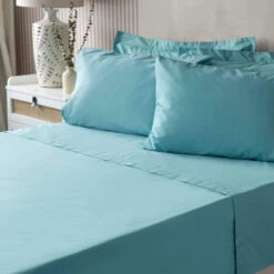 Belledorm Teal Double Fitted Sheet