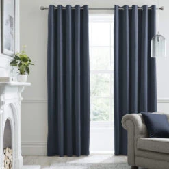 Laurence Llewelyn-Bowen Montrose Navy Blackout Eyelet Curtain Collection
