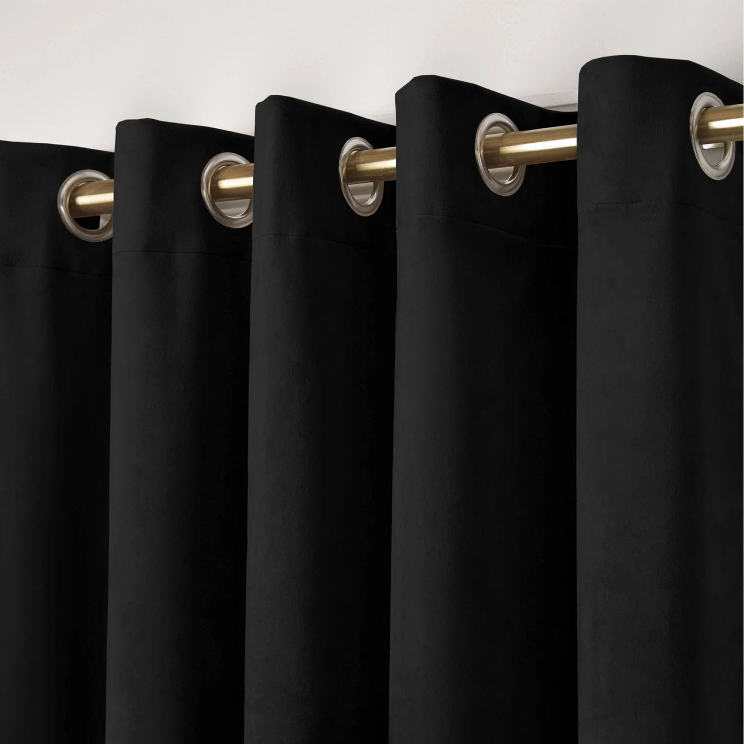 Laurence Llewelyn-Bowen Montrose Black Blackout Eyelet Curtain Collection 4 Laurence Llewelyn-Bowen Montrose Black Blackout Eyelet Curtain Collection - Image 2