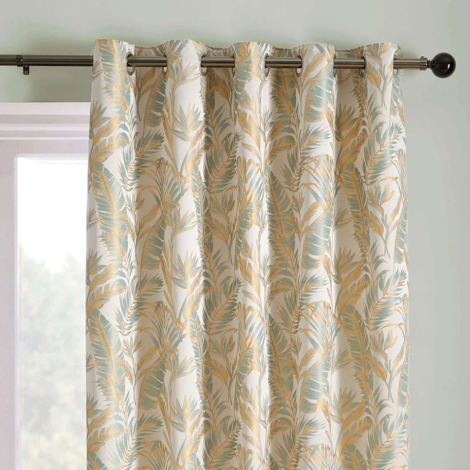 Laurence Llewelyn-Bowen Paradise Palm Duck Egg Eyelet Curtain Collection 4 Laurence Llewelyn-Bowen Paradise Palm Duck Egg Eyelet Curtain Collection - Image 2