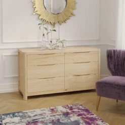 Stockholm Light Oak 6 Drawer Wide Chest