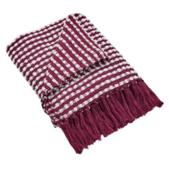 Catherine Lansfield Stab Stitch Burgundy Throw -Housing Units Store b8e17010ead20dedc77fc24b42167b2b