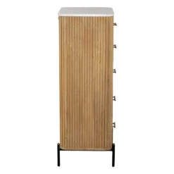 Rochelle Mango Wood & Marble 5 Drawer Tall Chest -Housing Units Store bcd59891d6f57925a473cd6842cb0248