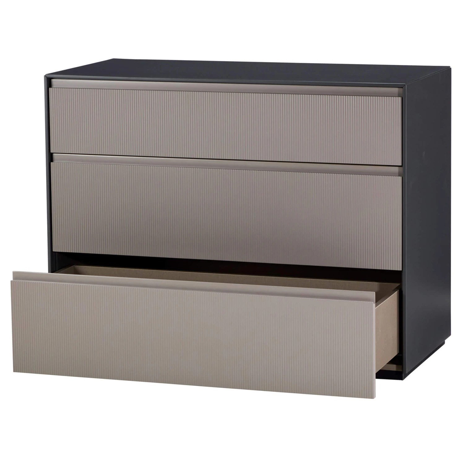 Kassia Matte Graphite And Grey 3 Drawer Chest 5 Kassia Matte Graphite And Grey 3 Drawer Chest - Image 3