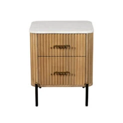 Rochelle Mango Wood & Marble 2 Drawer Bedside Chest -Housing Units Store c84c87b5fe7e5fafe8c093687b20680a