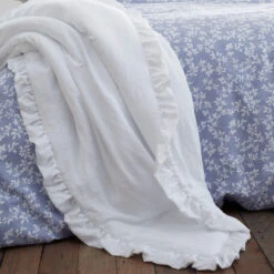 Bianca Soft Washed Frill 220cm X 230cm White Bedspread -Housing Units Store c89c3152a7dc4a39364a163fd349b252