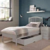 Ascot Soft Grey 90cm Single Slatted Bed Frame