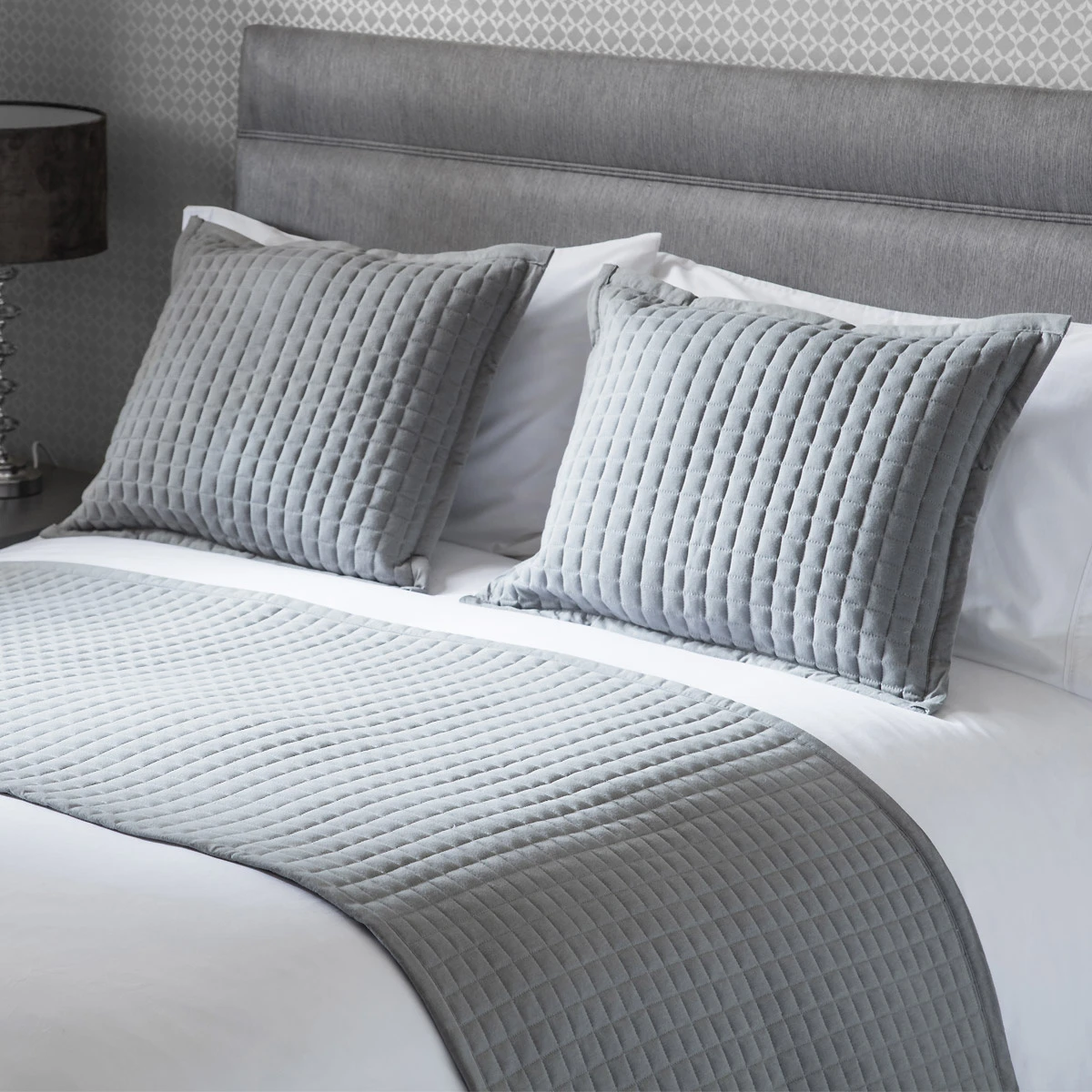 Belledorm Crompton Grey Quilted Bed Runner 3 Belledorm Crompton Grey Quilted Bed Runner