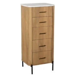 Rochelle Mango Wood & Marble 5 Drawer Tall Chest -Housing Units Store ce1e1e3d4d7b97804450aee10059773f
