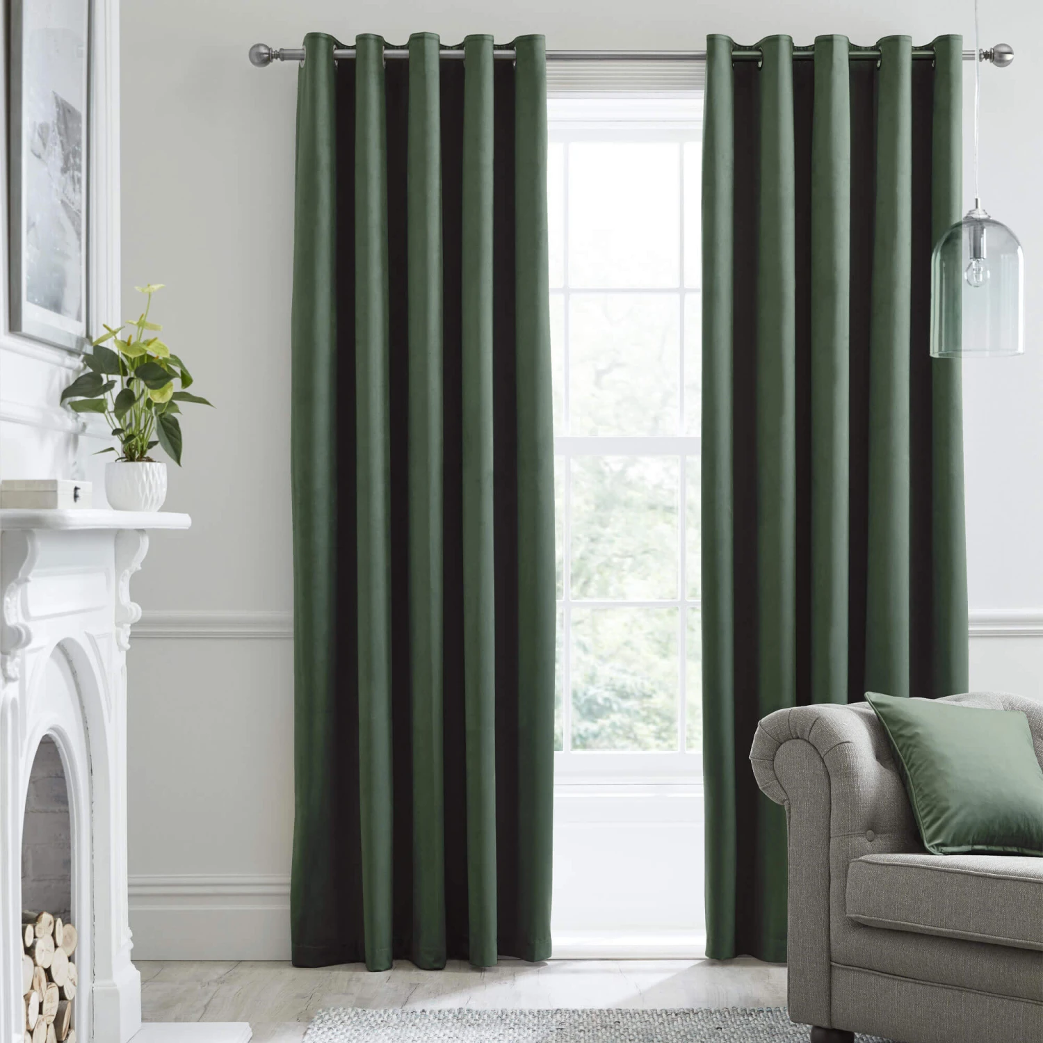 Laurence Llewelyn-Bowen Montrose Bottle Green Blackout Eyelet Curtain Collection 3 Laurence Llewelyn-Bowen Montrose Bottle Green Blackout Eyelet Curtain Collection