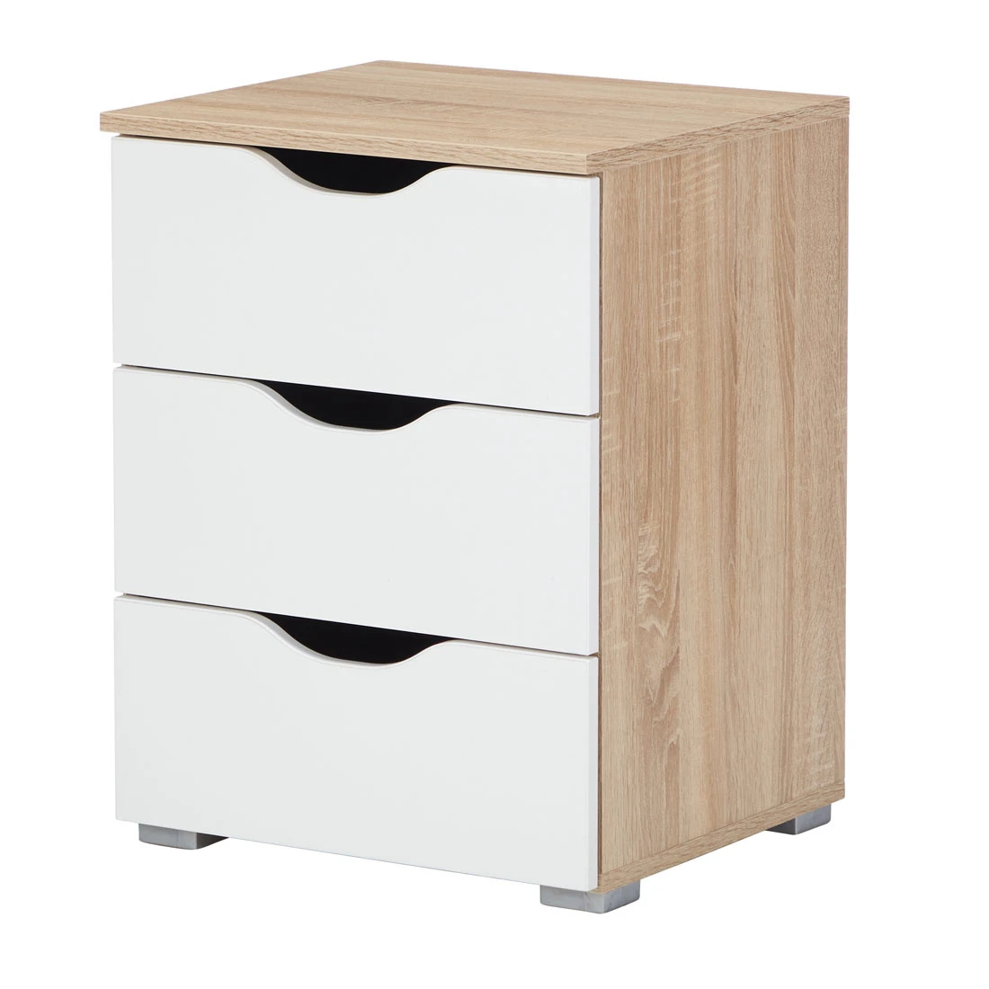Hartwell White Three Drawer Bedside Chest 3 Hartwell White Three Drawer Bedside Chest