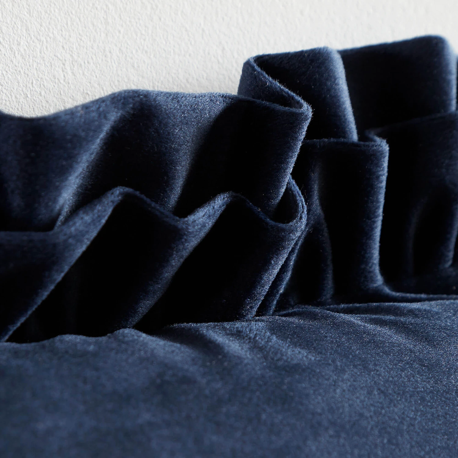 Catherine Lansfield Matt Velvet Navy Double Frill Cushion 5 Catherine Lansfield Matt Velvet Navy Double Frill Cushion - Image 3