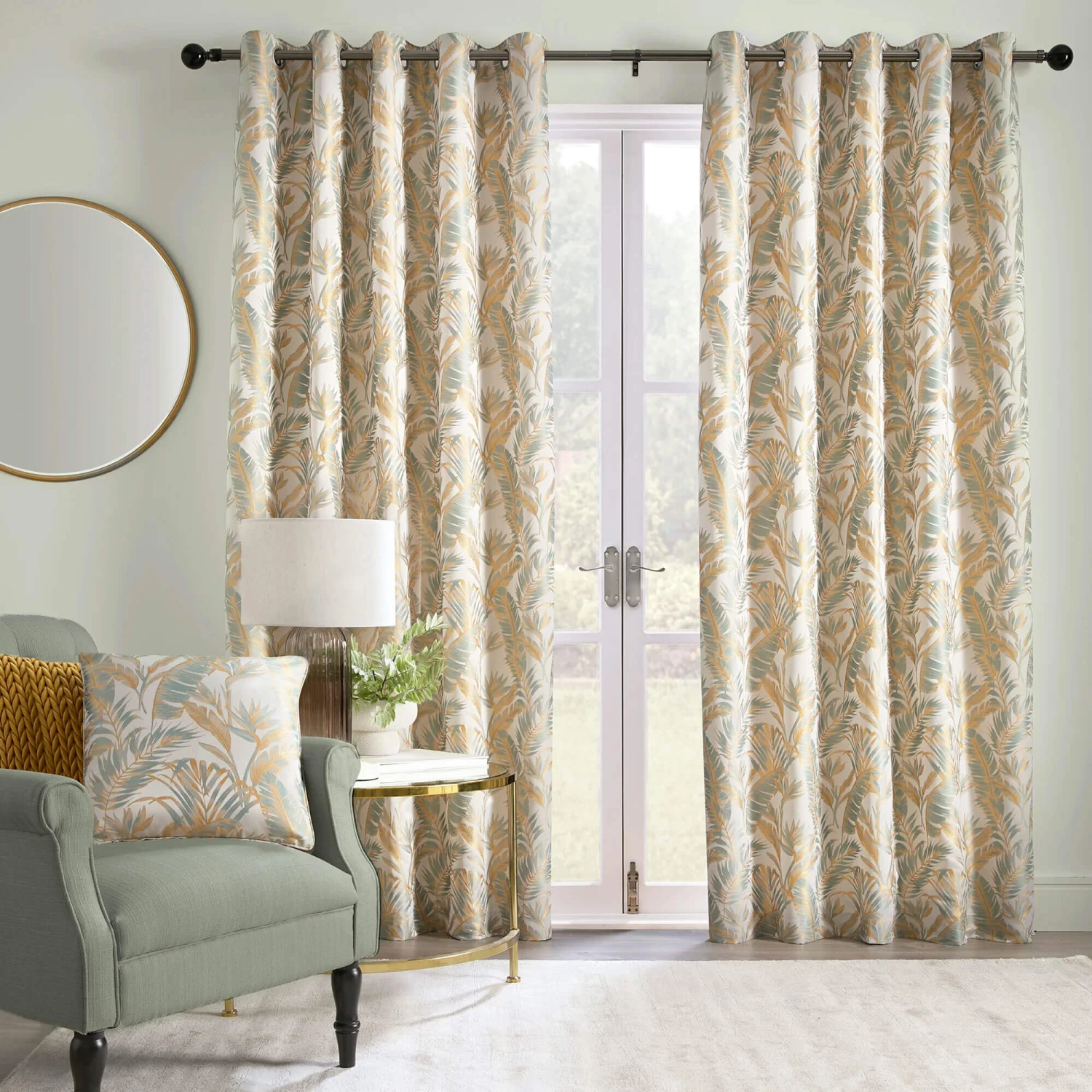 Laurence Llewelyn-Bowen Paradise Palm Duck Egg Eyelet Curtain Collection 3 Laurence Llewelyn-Bowen Paradise Palm Duck Egg Eyelet Curtain Collection