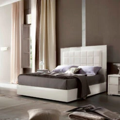 Rosso High Gloss White Bed Frame Collection