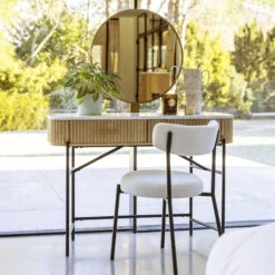 Rochelle Mango Wood & Marble 2 Drawer Dressing Table