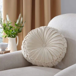 Laura Ashley Rosanna Almond Round Cushion
