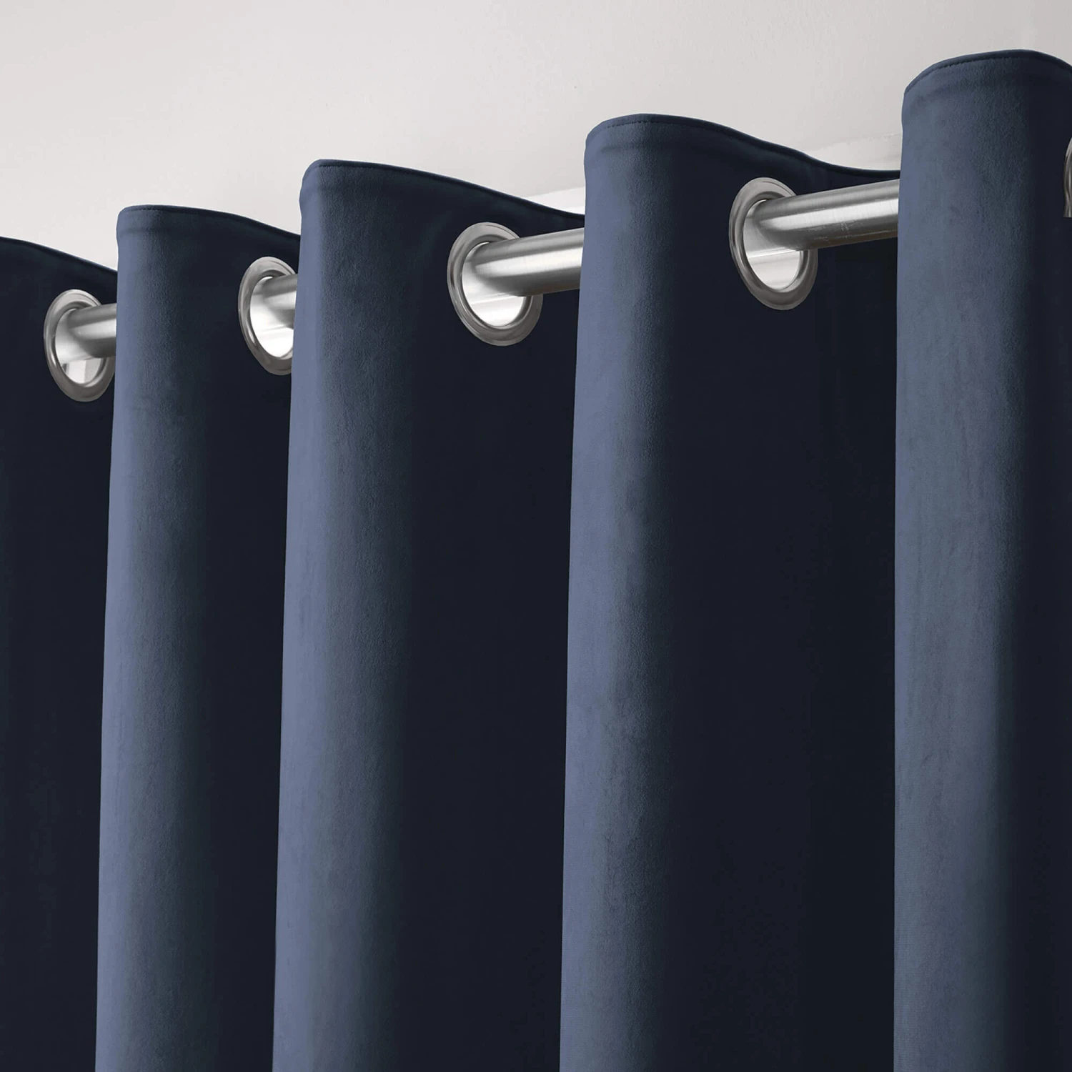 Laurence Llewelyn-Bowen Montrose Navy Blackout Eyelet 66" X 90" Curtains 4 Laurence Llewelyn-Bowen Montrose Navy Blackout Eyelet 66" X 90" Curtains - Image 2