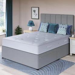 Royal Ortho 150cm Kingsize Mattress & Sierra Silver 2 Drawer Divan Base
