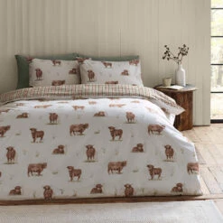 Catherine Lansfield Angus Highland Cow Double Duvet Set