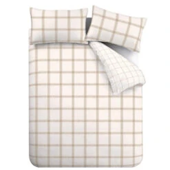 Oxton Check Natural Single Duvet Set -Housing Units Store edfe197c46ae281c9ba41011db904a89