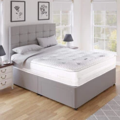 Royal Comfort Silver Fabric 2 Drawer Kingsize Divan Bed