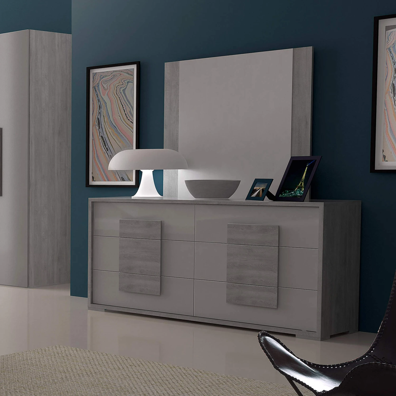 Ovidia Grey Dresser Mirror 5 Ovidia Grey Dresser Mirror - Image 3