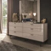 Caren High Gloss Pearl Line 6 Drawer Dresser