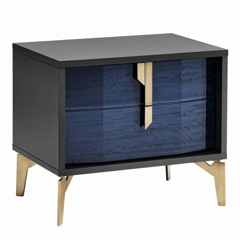 Celeste High Gloss Cobalt Blue Bedside Table 4 Celeste High Gloss Cobalt Blue Bedside Table - Image 2