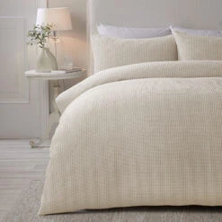 Lindly Waffle Natural Kingsize Duvet Set